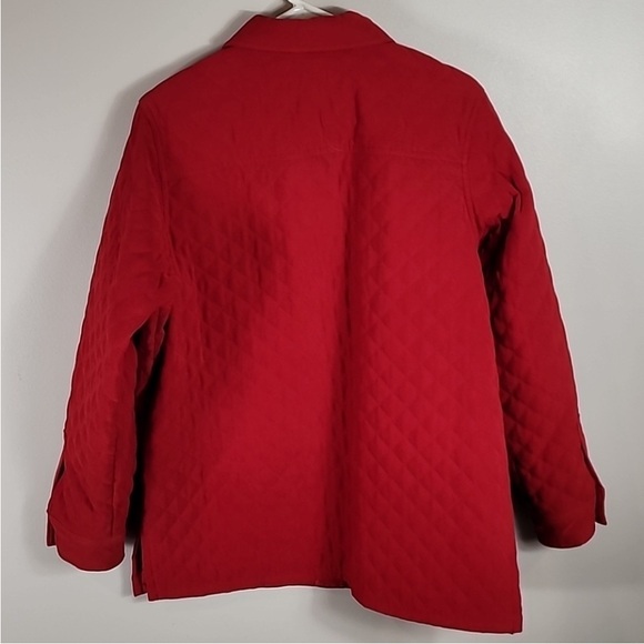 Talbots Quilted Red Button Down Jacket Chore Barn Coat - Picture 5 of 9
